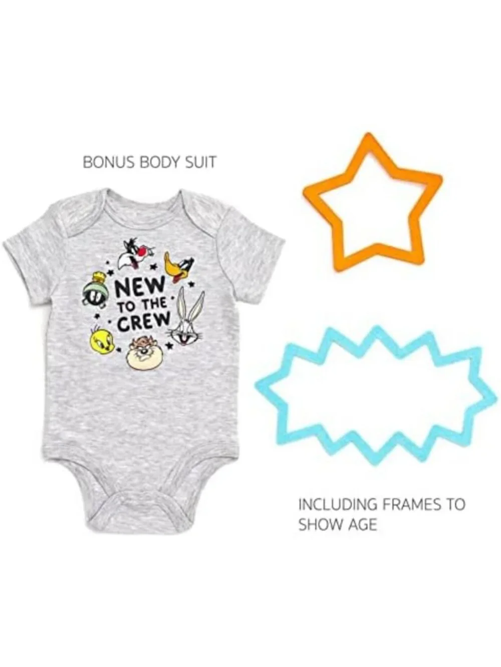 Adorable Baby Bodysuit Set with Milestone Blanket - Looney Tunes Characters, 4